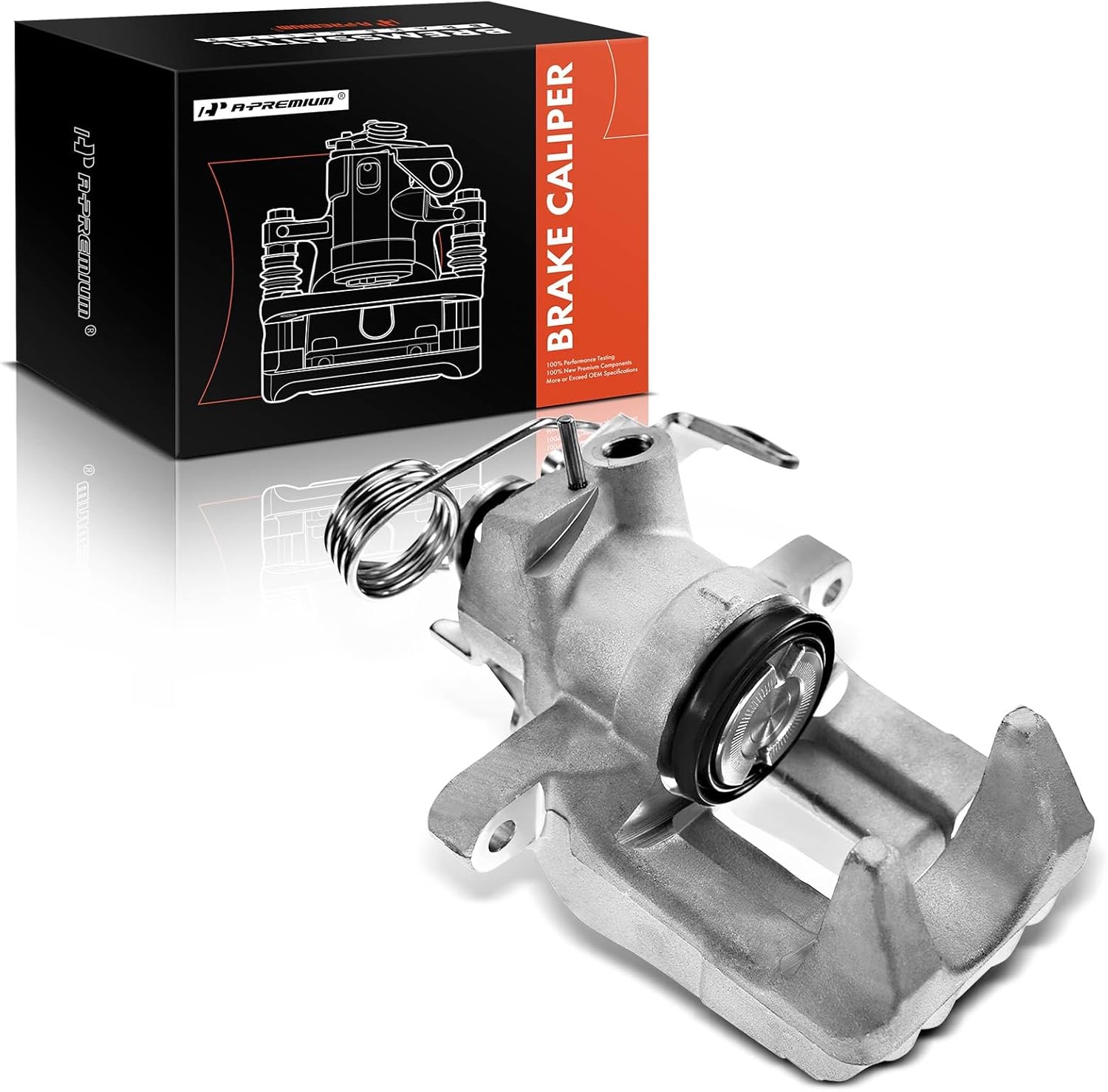 A-Premium Disc Brake Caliper Assembly without Bracket Compatible with Select Volkswagen and Audi Models - A6 1998-2004, A4 1998-2001, Passat 1998-2005, Cable Abutment Upwards Only - Rear Driver Side