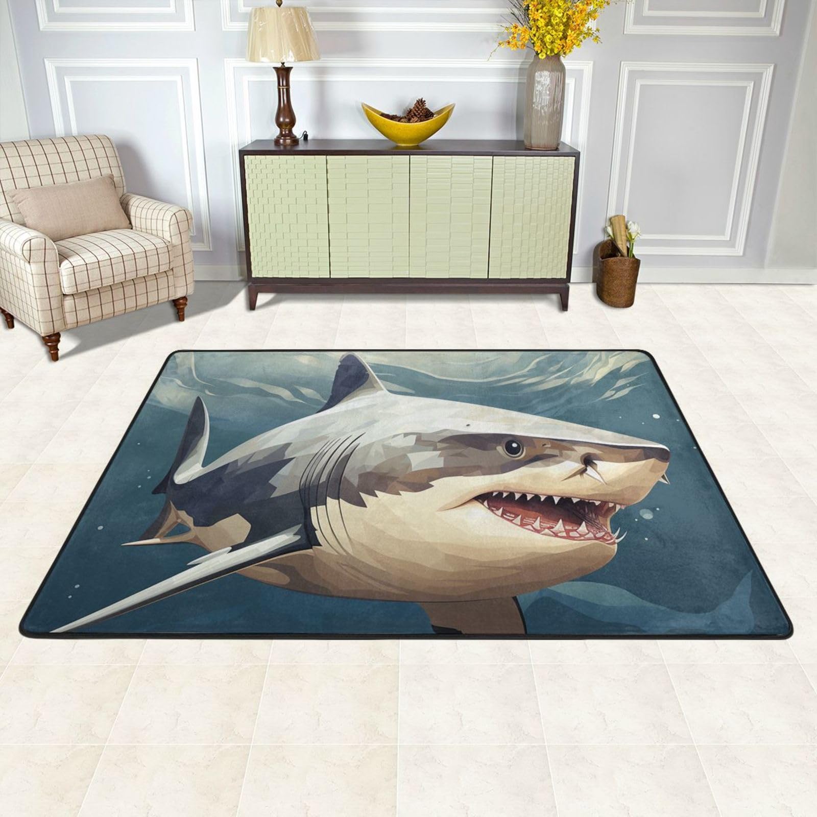 Tapis de sol absorbant 183x122 cm lavable et antidérapant de style minimaliste