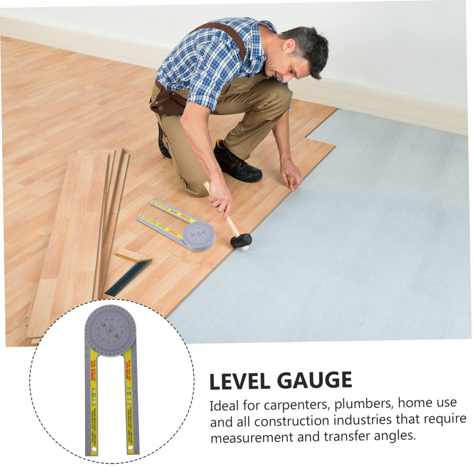 LIFKICH Angle Protractor Angle Finder Ruler Miter Gauge for Woodworkers and Construction Professionals