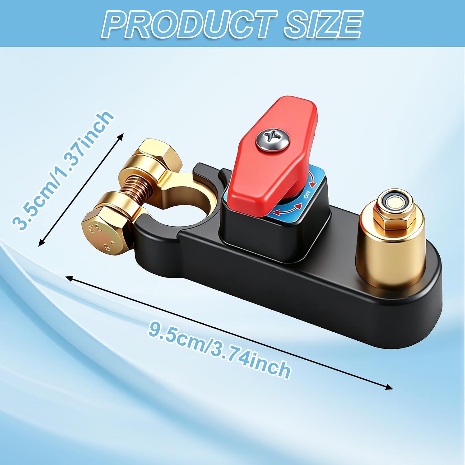 1Pcs Car Battery Power Cut-Off Switch Breaker, 12v-24v Disconnect Switch Smart Car Switch for Car Truck Boat Rv Supplies, Adjustable Pure Copper Stable Transmission High Conductivity