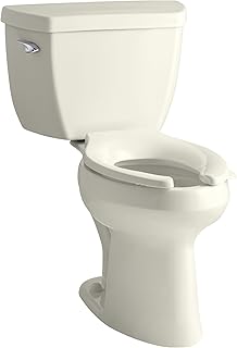 Kohler K-3519-96 Highline Classic Comfort Height Elongated 1.0 gpf Toilet with Left-Hand Trip Lever, Less Seat, Biscuit