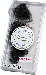 4D - 0.07 C and D Curl 1000 Premade volume fans loose Fans, Handmade eyelash extensions supplies Russian volume lash promade fan (4D - 0.07 - Curl D, 11mm)