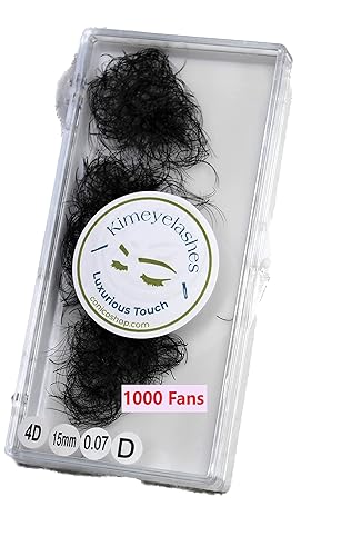 Miniatura 7 de 6D - 0.07 C and D Curl 1000 Premade volume fans loose Fans, Handmade eyelash extensions supplies Russian volume lash promade fan (6D - 0.07 - Curl