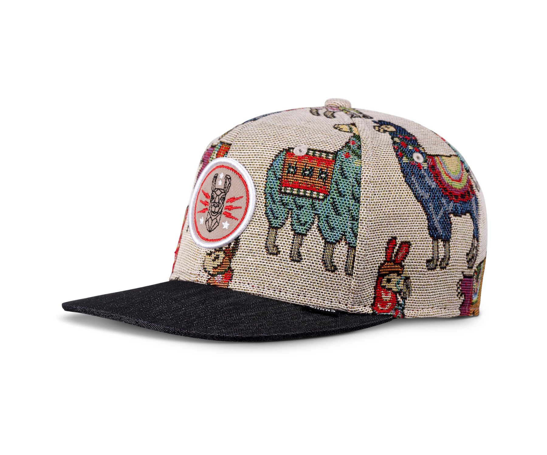 Djinns Lama Linen Beige Noir 6P Casquette Snapback Ajustable