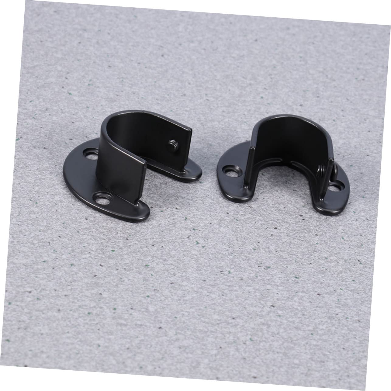 OFFSCH 8Pcs Stainless Steel Cloth Rod Holder Flange Socket for Closet Rod End Support Pedestals with Screws and Accessories Black