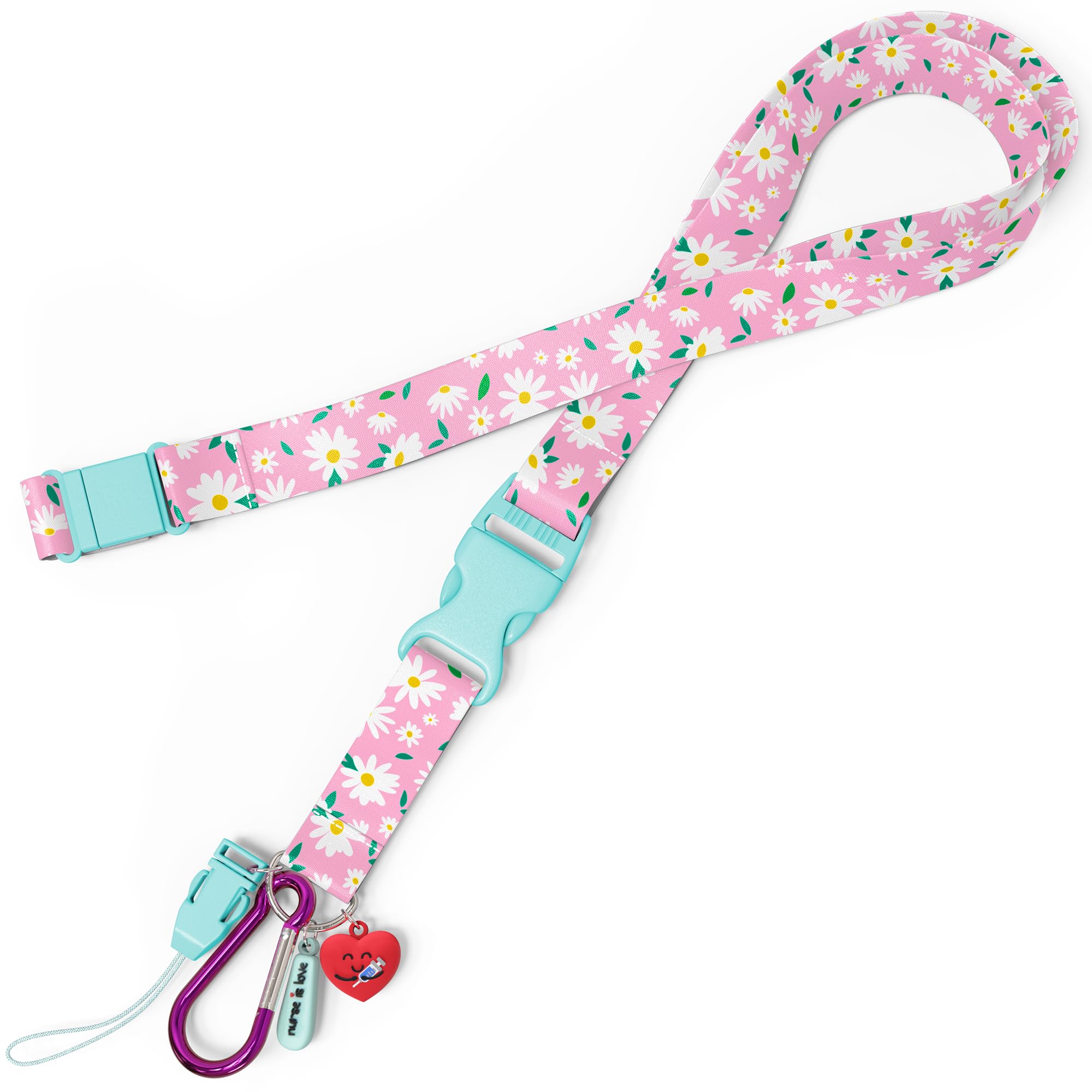 Nurse is Love Lanyard Enfermera Personalizado - Cuelga Llaves y Tijeras con Clip Sujetador de Acceso y Mosquetón Ideal para Porta Tarjetas Identificativas | Regalos Originales, Enfermera Accesorios