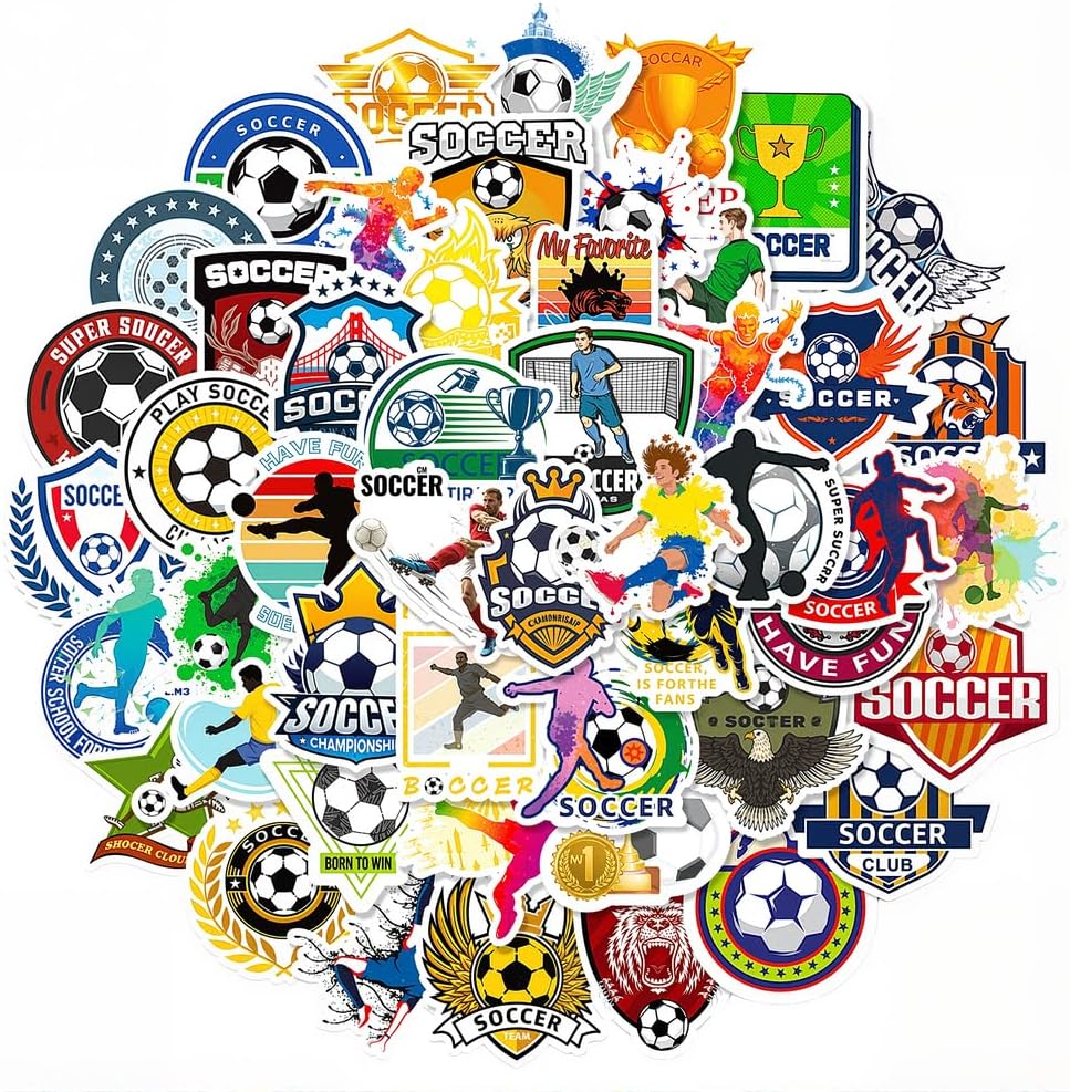 50 World Cup football waterproof decorative stickers, personalized and creative, luggage, water cup, laptop, trophy decorative stickers, durable and not easy to fall off