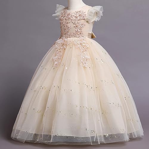 Miniatura 2 de IBTOM CASTLE Vestidos largos de comunión para niñas, vestidos de princesa de flores, para fiesta, boda, longitud al suelo, vestidos de noche