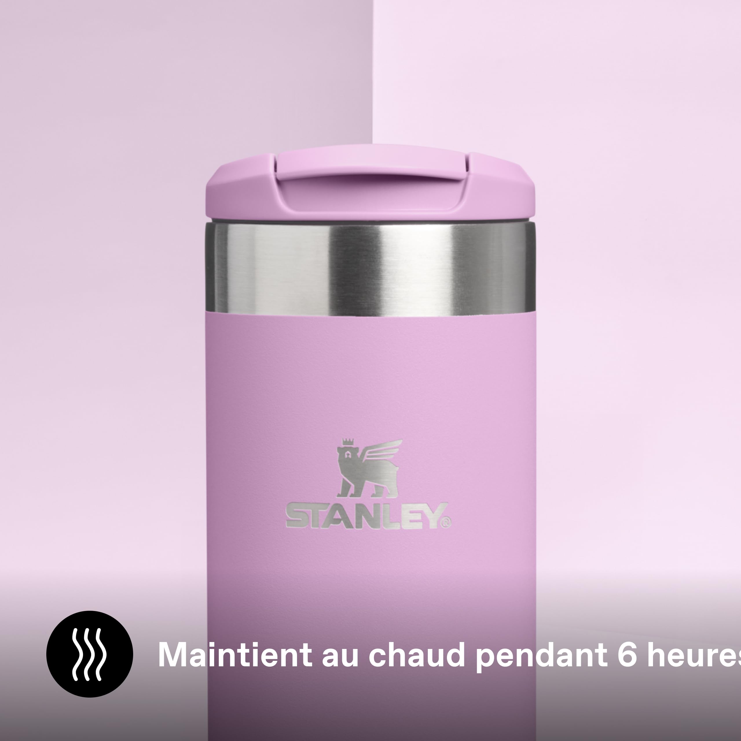 STANLEY 1913 Aerolight Transit Mug Isotherme 0.47L - Lilac | Café - 6 Heures Chaud - 8 Heures Froid - Couvercle Étanche et Blocable - Thermos - Lavable au Lave-Vaisselle