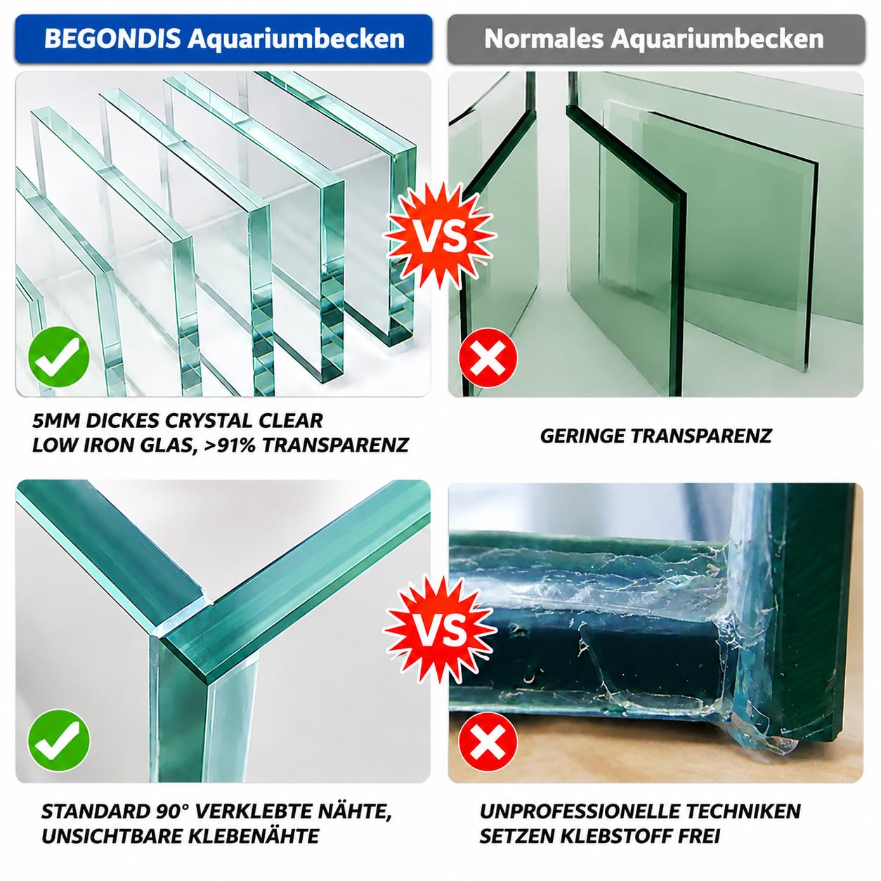 Aquarium cube 45 x 28 x 30 cm Bac en verre