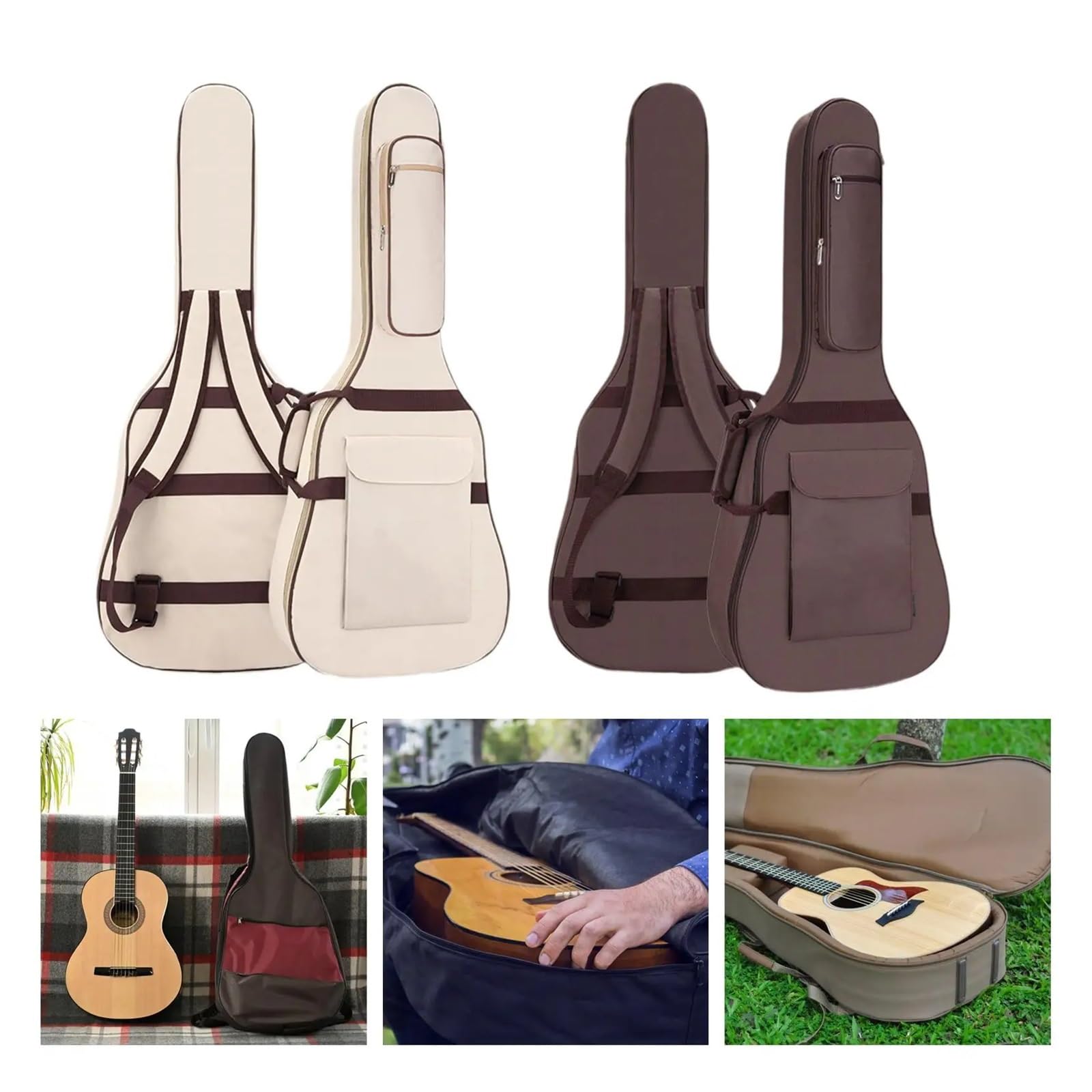 Bolsa de Transporte for Guitarras eléctricas 40-41 Pulgadas con Correa for el Hombro para Guitarra(Coffee)