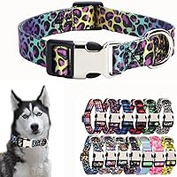 Vista 9 de Lindo collar para perros XS, pequeños, medianos y grandes, collar de nailon suave para mascotas, estampado 3D, con patrones multicolores, collares