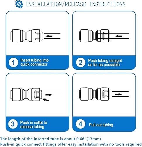 Miniatura 9 de Kit de línea de agua para máquina de hielo, kit de línea de agua para refrigeradorrefrigerador de grado alimenticio, línea de agua de 25 pies y 14