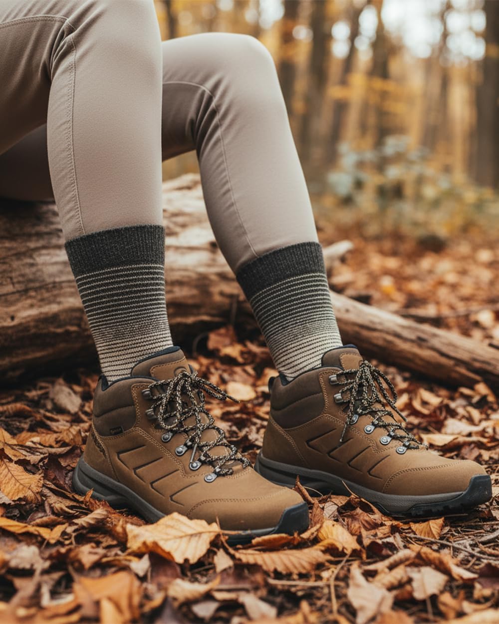 GoWith Alpaca Wool Socks for Men & Women, Alpaca-Merino Blend Warm Cozy Crew Socks, Thermal Regular-Fit Boot Socks image 3