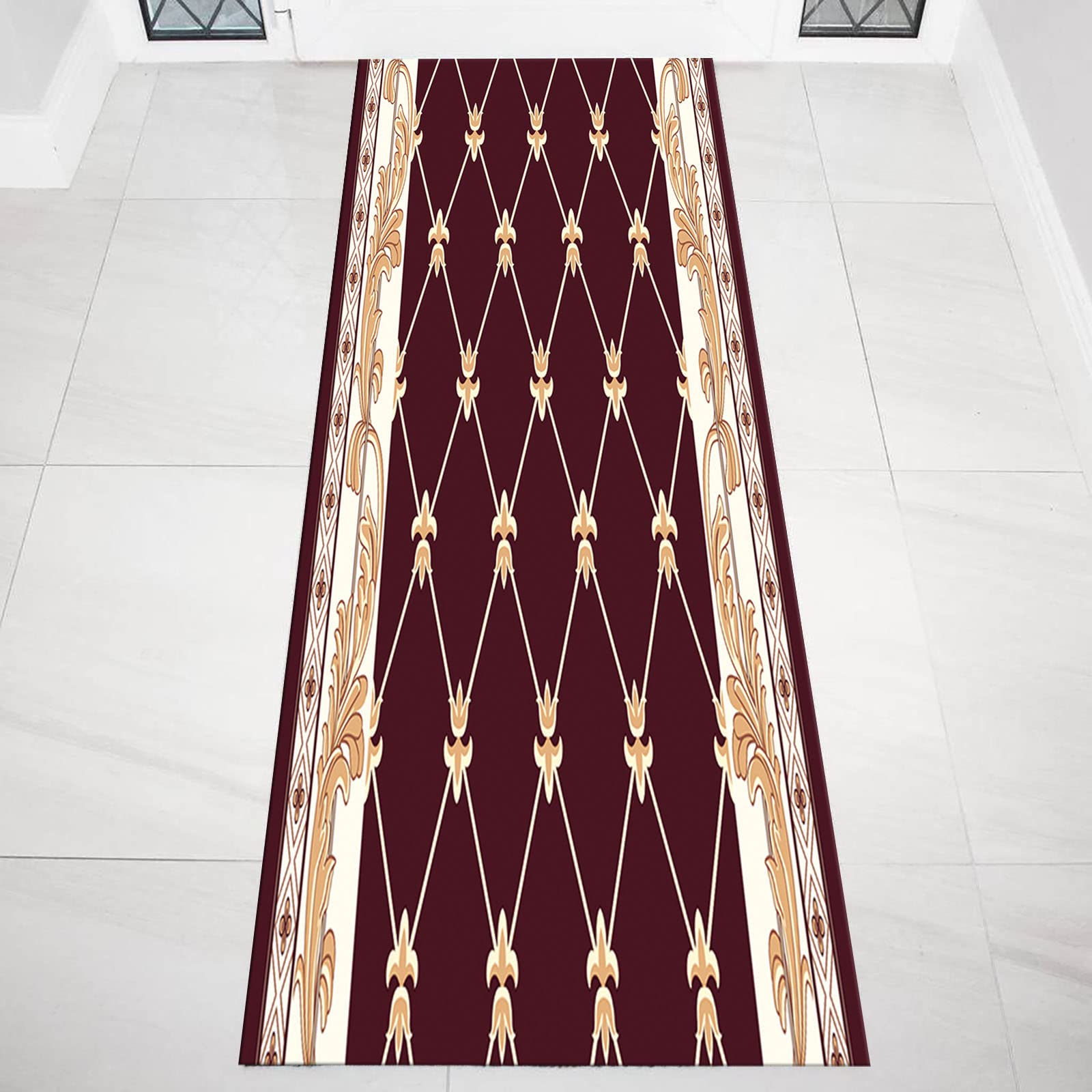 Tapis de couloir moderne patchwork idéal entrée et bureau