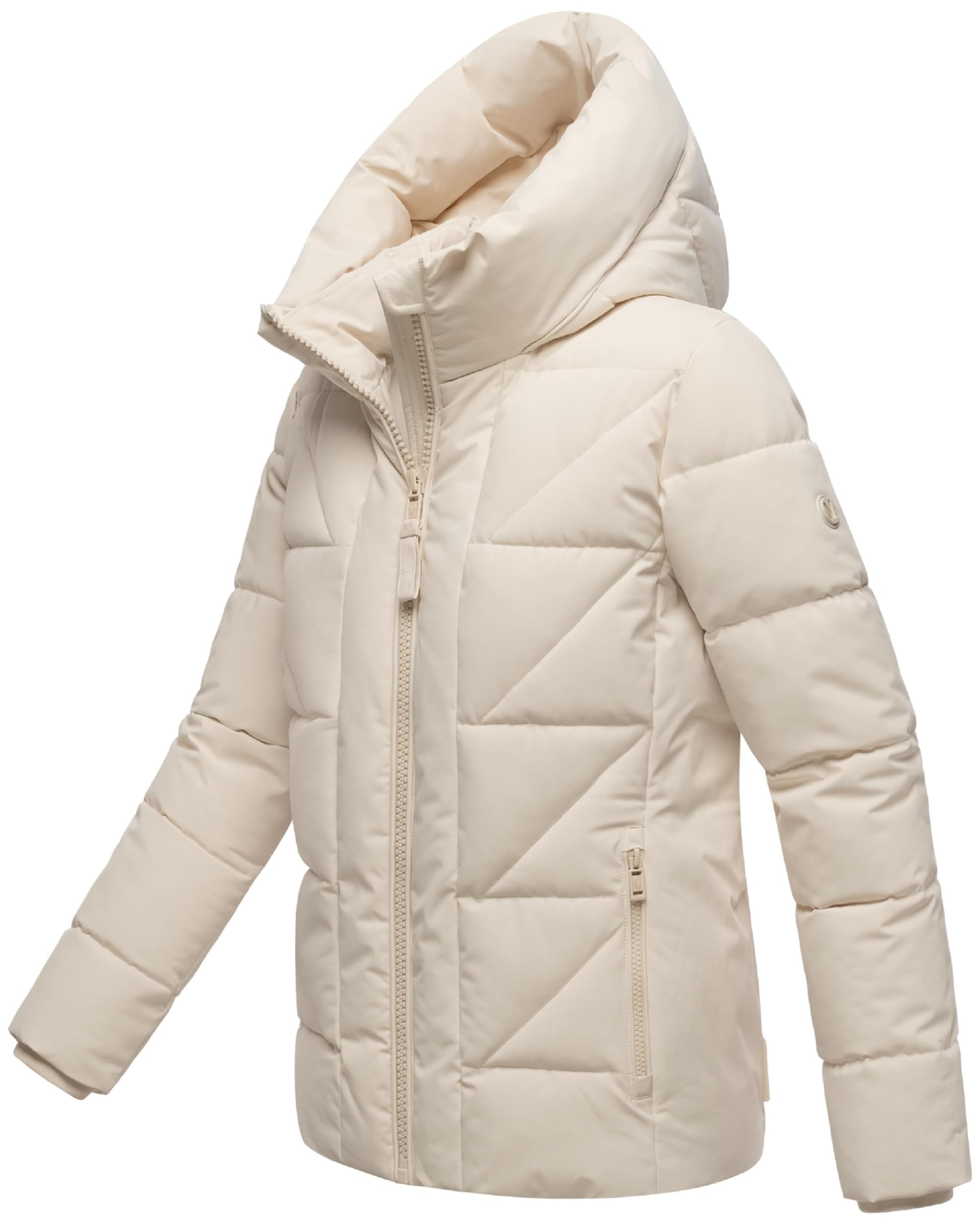 MARIKOO Damen Winterjacke warme Steppjacke Winterjacke mit Raffinierter Steppung Kuschelnasee 16 XS-5XL