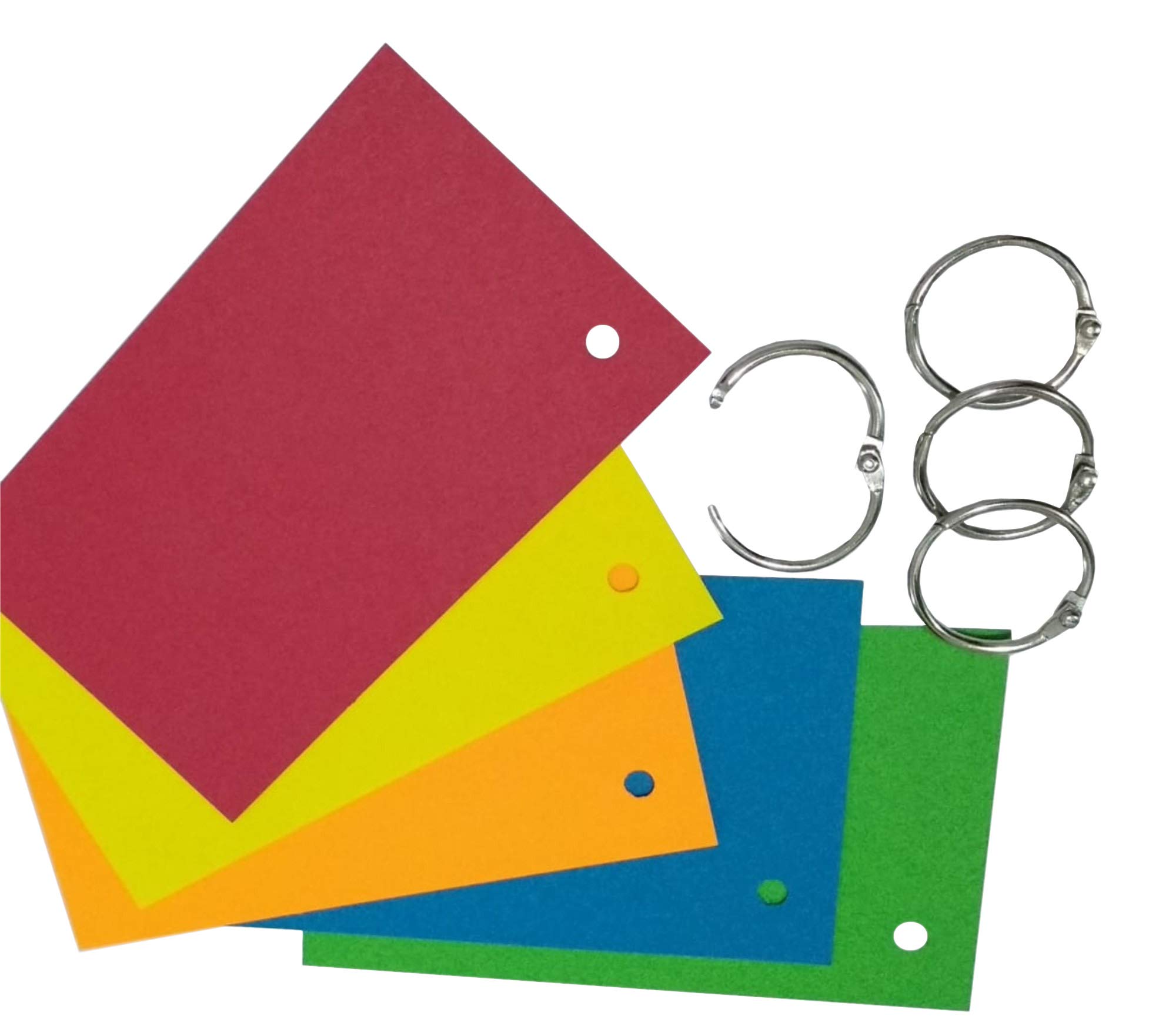 IMPRINT Colored Card Stock | Flash Cards Pre punched in The Corner | 120 Sheets with 4 Card Rings 1