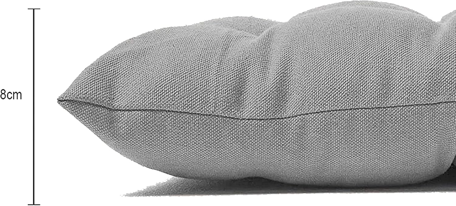 Soft Thick Bench Pad Chair Cushion with Backrest, 2 3 Seater Garden Patio Swing Cushion Outdoor Bench Cushion, Lawn Chair Pads Long Bench Back Cushion with Ties,59x40in,Light Grey