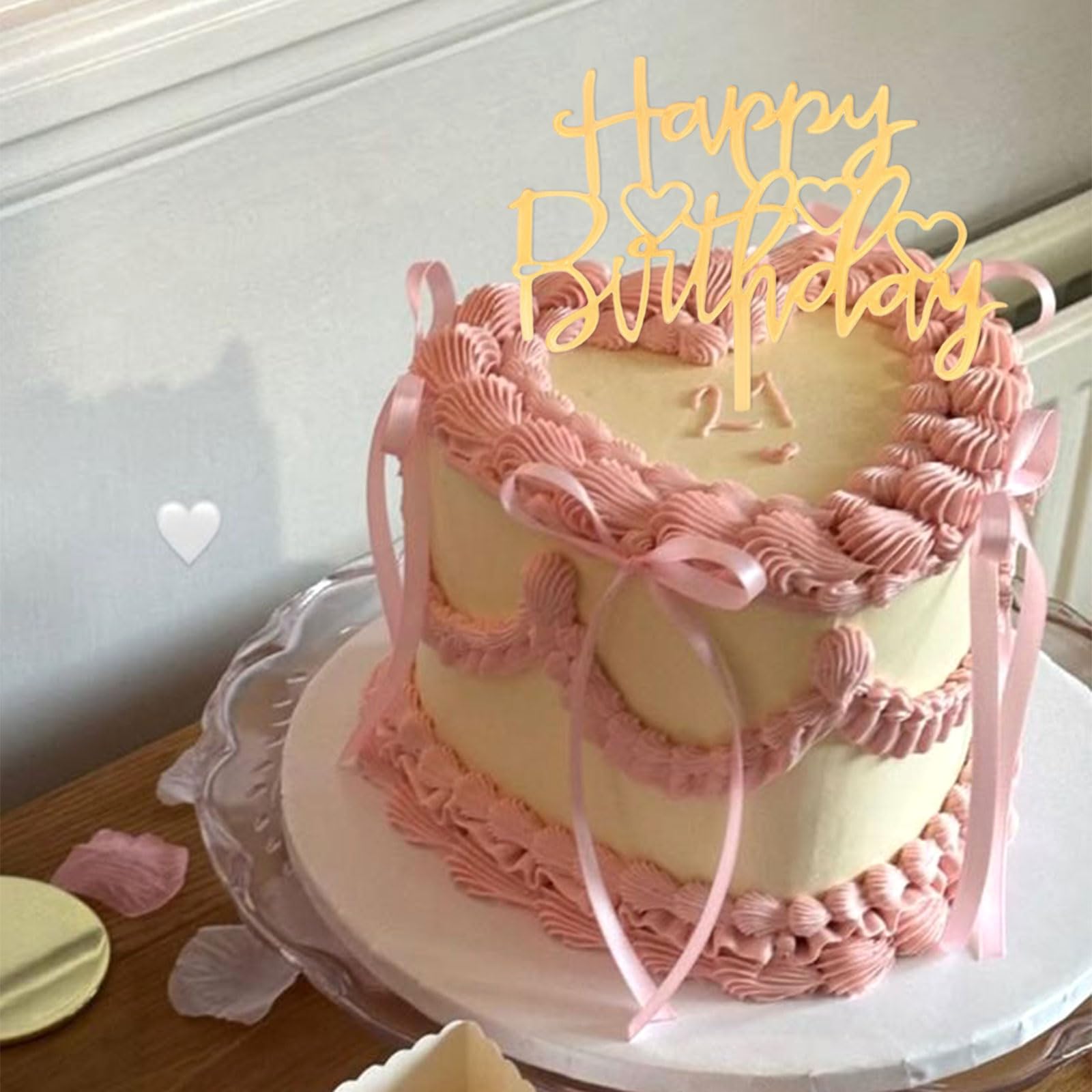 ZhouWei Kuchendekoration Set - 21-teilig Mit Schleifen & Happy Birthday Schild