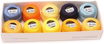 Size #8 Pearl Cotton Crochet Thread Embroidery Craft Needle Cross Stitch Egyptian Cotton Mercerized 10 Balls Set