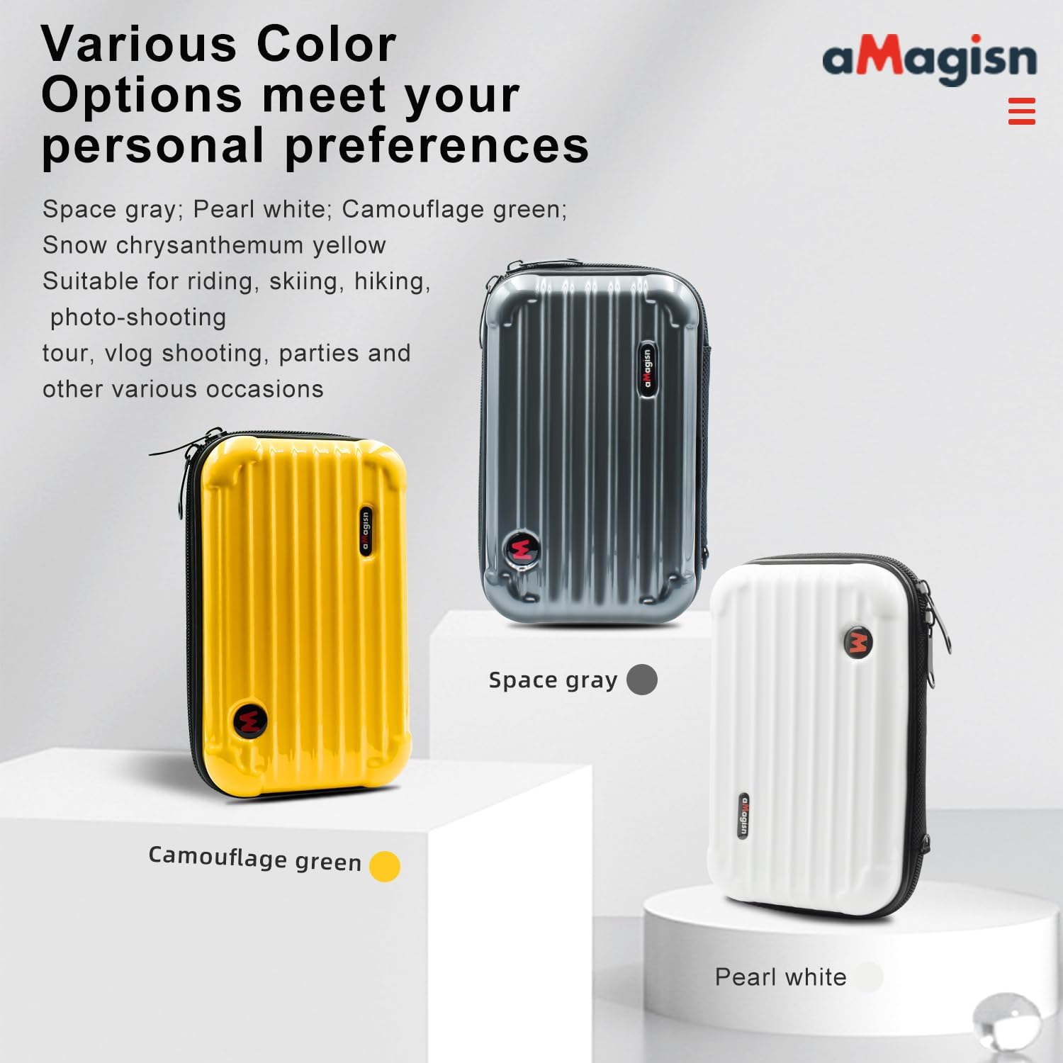 Custodia Rigida Per Insta360 Ace Pro / Ace – Impermeabile, Con Vassoio Interno Rimovibile, In Policarbonato E Nylon, Colori Giallo/grigio/bianco, 185x115x60 Mm