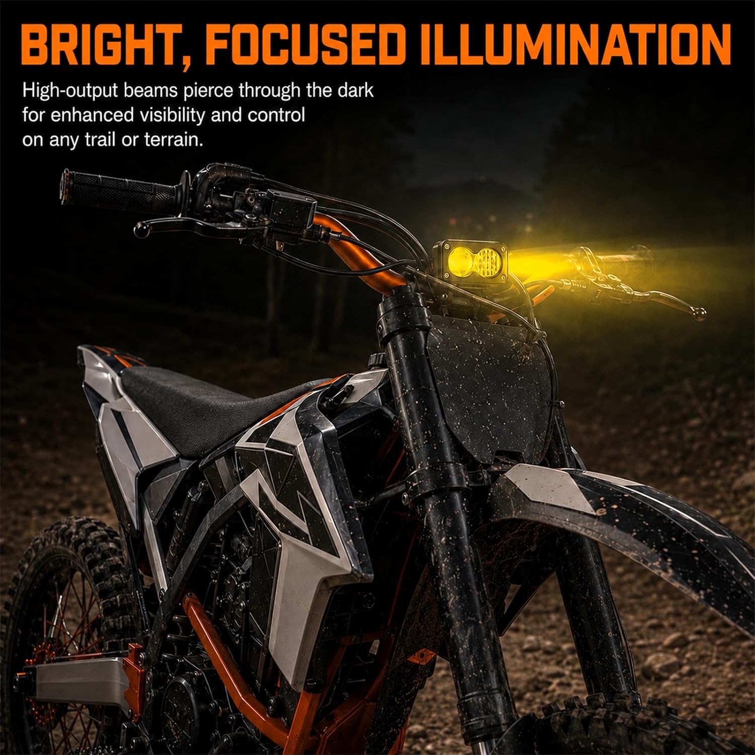 LIGBT Motorcycle Headlight Kit with ON-Off Switch 20W 6000-6500K Ambwe High Beam Dirtbike Light Bar Headlamp Waterproof Plug & Play for Sur-Ron Segway X260 /Talaria Sting R MX4