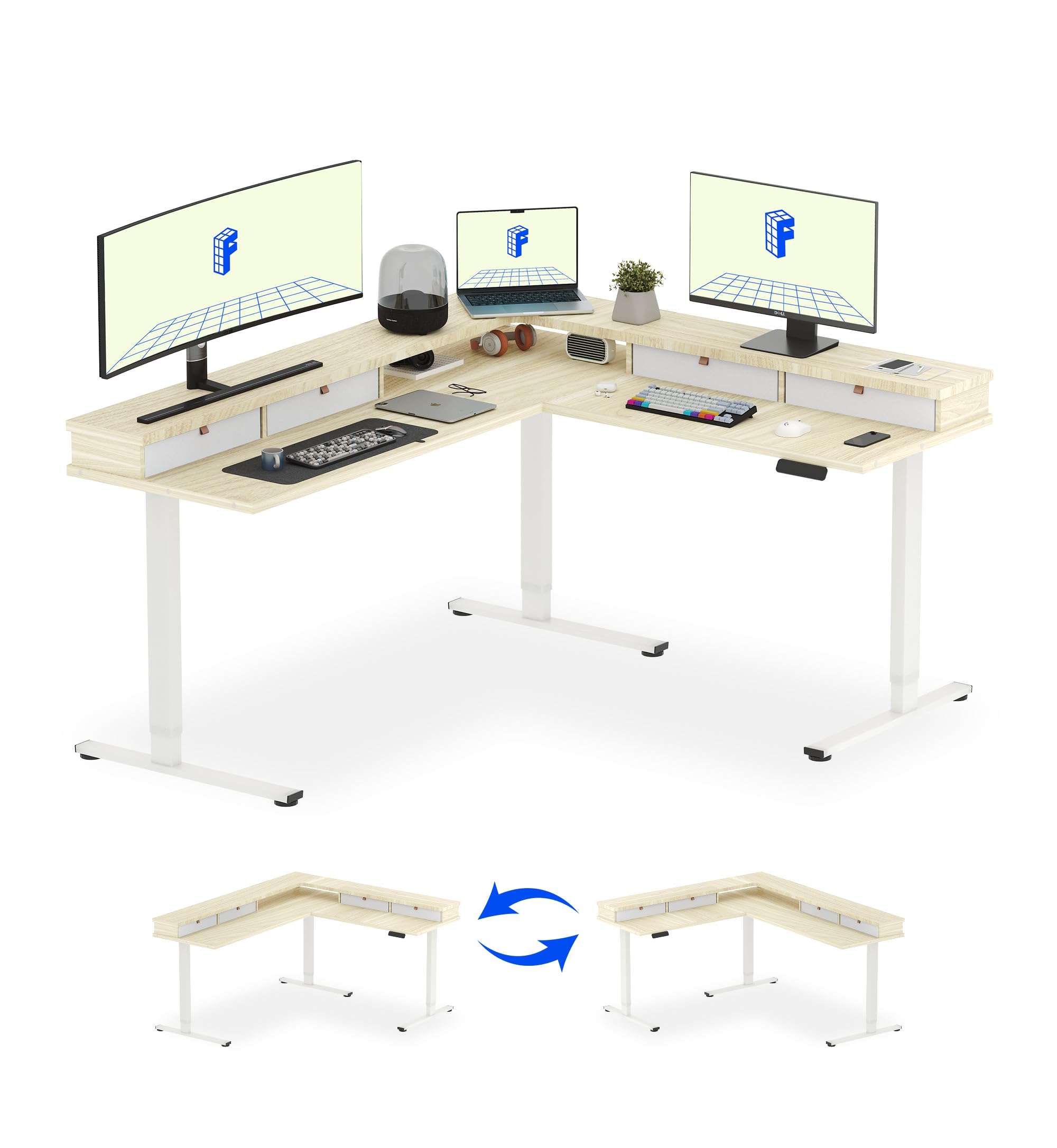 FLEXISPOT 71' L Shaped Standing Desk (B0F6S6C21R)
