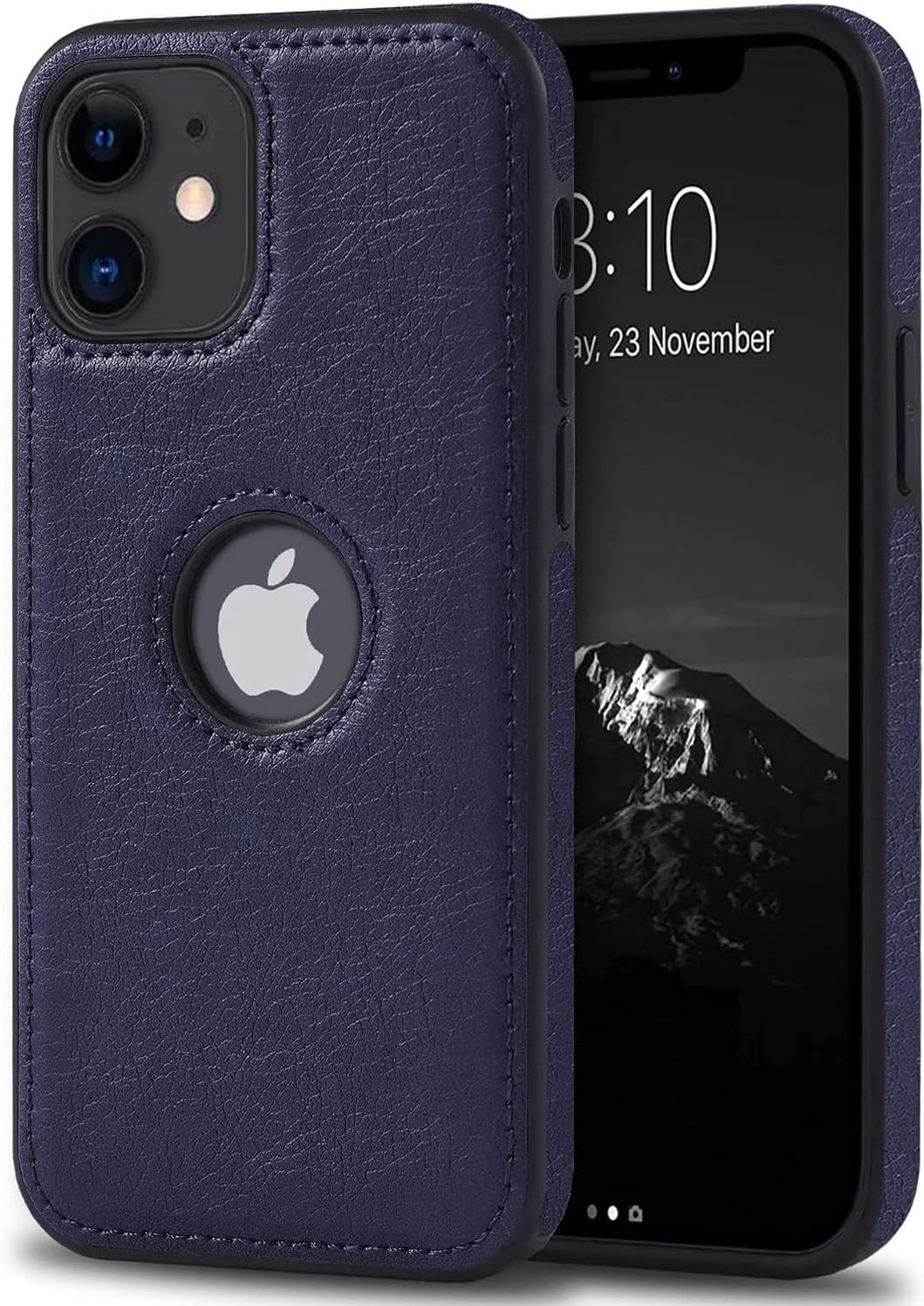 Compatible with iPhone 11 Case,Elegant Vintage Design Ultra Thin Slim Shockproof Anti-Scratch Phone Case Protective Cover (Navy Blue)