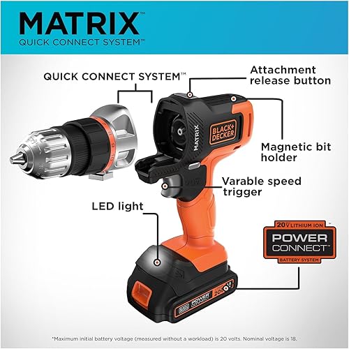 Miniatura 3 de Juego de 6 herramientas con estuche Matrix BDCDMT1206KITC de Black  Decker