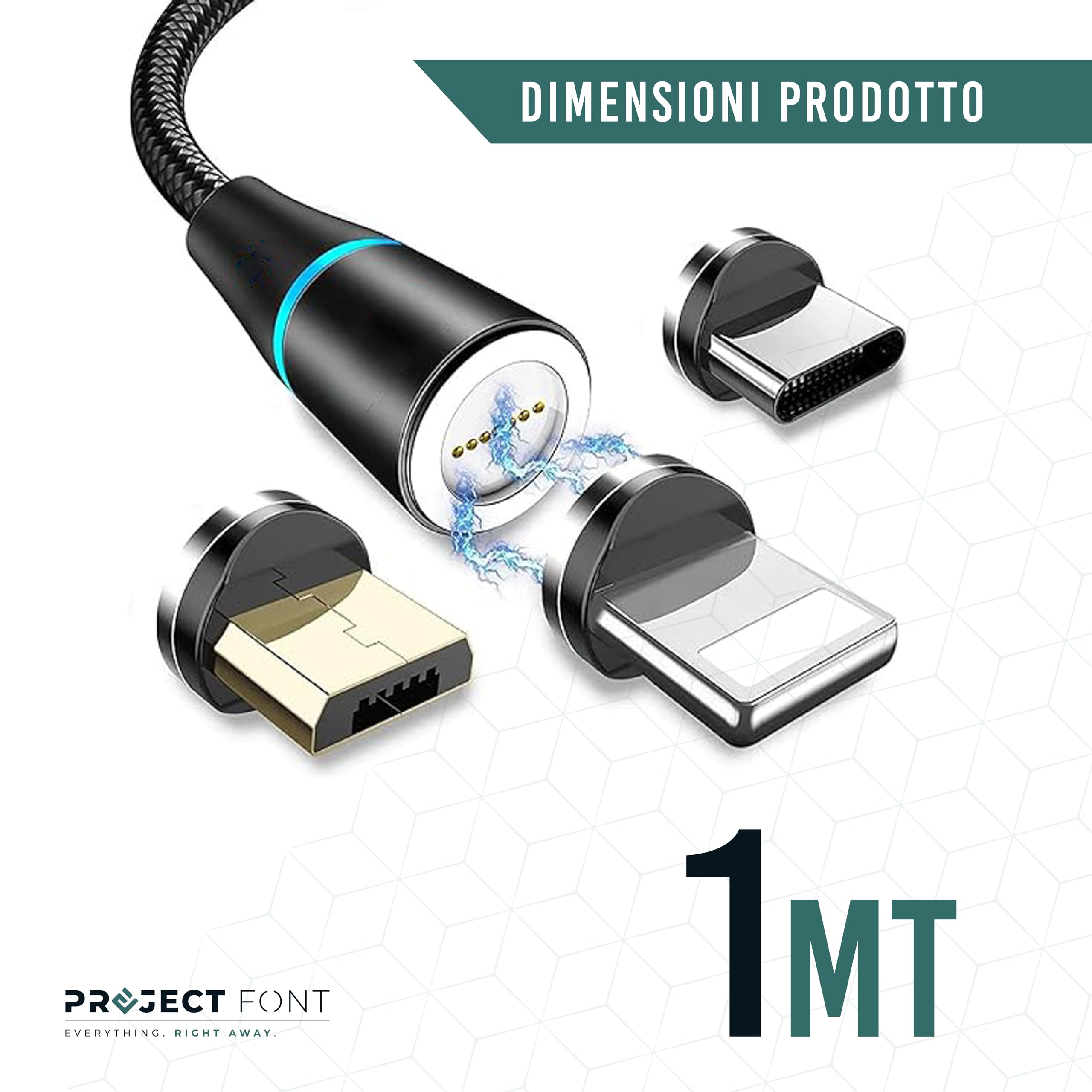 Cavo di ricarica multi magnetico 3 in 1, cavo di ricarica ultra