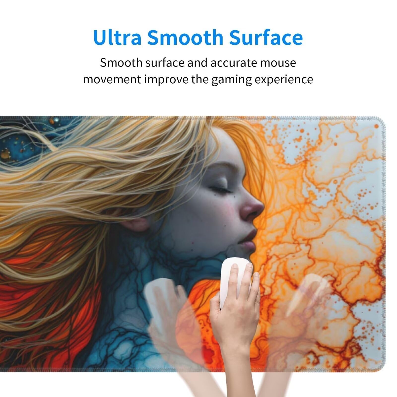 Tappetino Mouse, Tappetino Mouse Gaming Grande XXL 1500x800x3mm Tappetino Scrivania Mouse Pad, Base in Gomma Antiscivolo, Bordi Cuciti,Lavabile, Mousepad per Ufficio e Gaming (bellezza) R-498