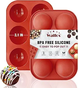 Silicone Hot Chocolate Bomb Mold - Medium Semi Sphere, 2 Packs Half Sphere Molds for Chocolate, Cake, Jelly, Dome Mousse