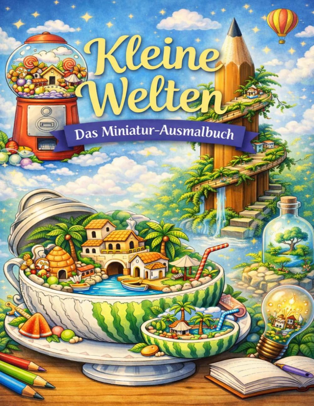 Kleine Welten: Das Miniatur-Ausmalbuch - „Micro-World Doodles“: 30 magische Mini-Welten in Alltagsgegenständen – Detailreiche Ausmalbilder für ... zur Entspannung und Stressbewältigung