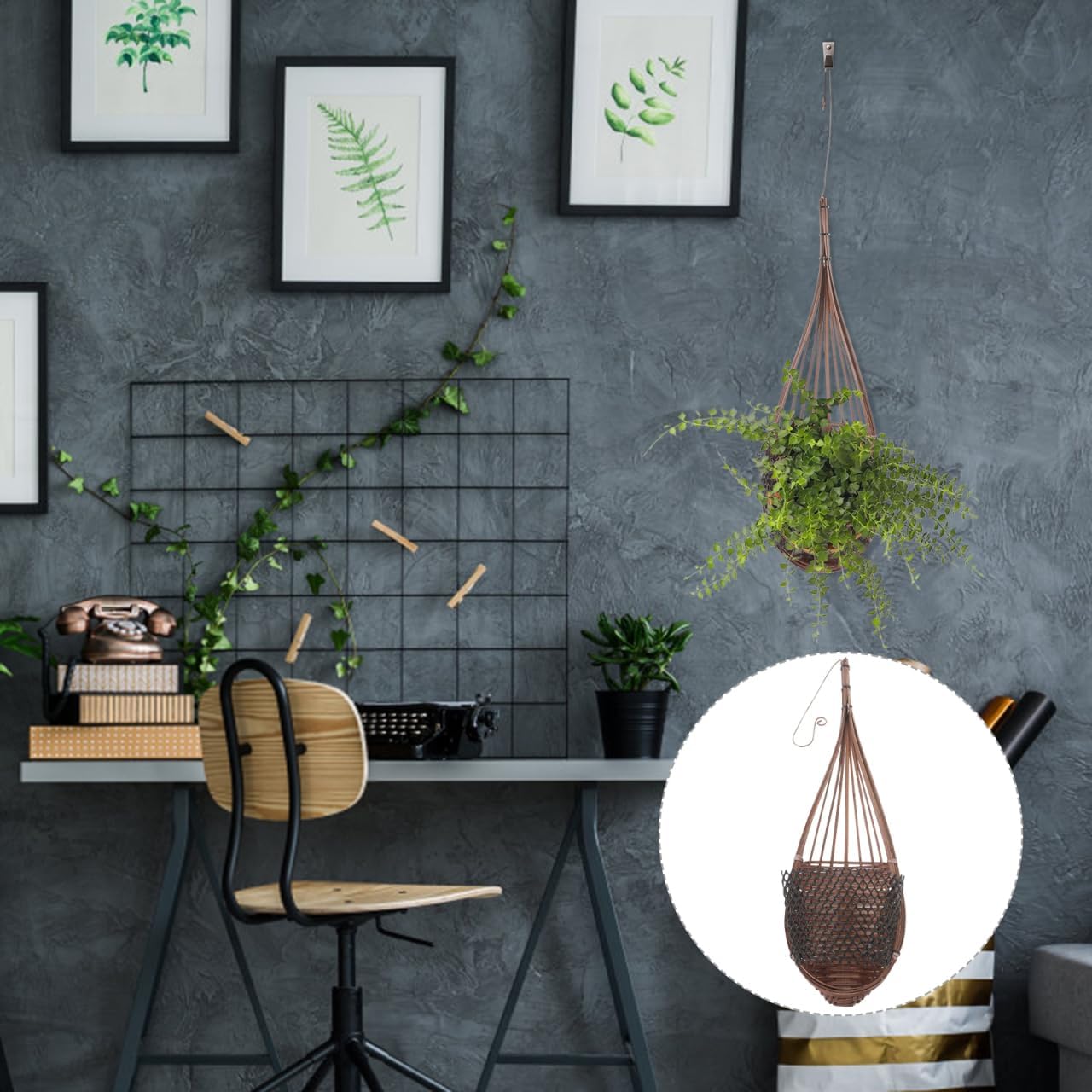 BESTOYARD 4Pcs Bamboo Wall Hanging Flower Pots, Multi-Purpose Rattan Woven Planters for Indoor and Outdoor Use, Stylish Storage Baskets for Home and Garden Decor