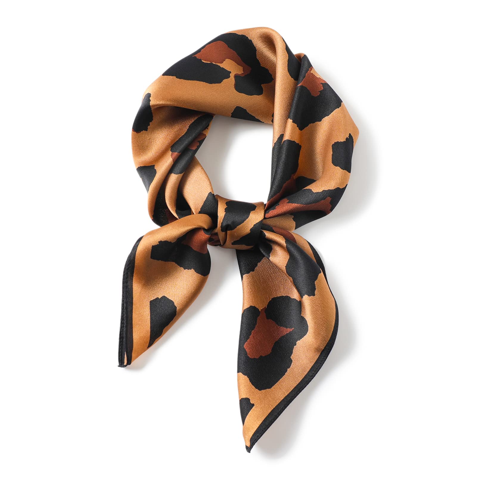 Poeticehome Unisex K1 - Sexy Cheetah 100% Pure Mulberry Silk Neck Scarf 27"X27" Women Square Neckerchief Headscarf Gift Packed