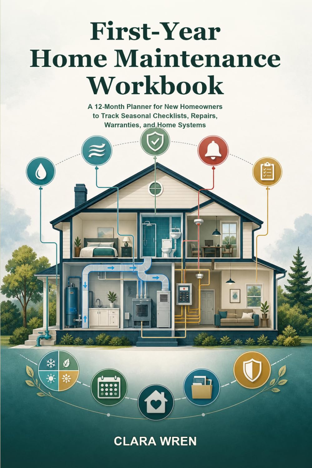 First-Year Home Maintenance Workbook: A 12-Month Planner for New Homeowners to Track Seasonal Checklists, Repairs, Warranties, and Home Systems