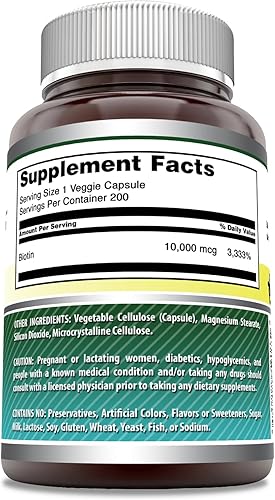 Miniatura 9 de Amazing Formulas Suplemento de biotina de 10000 mcg sin OMG sin gluten apoya el cabello la piel y las uñas saludables promueve el rejuvenecimiento