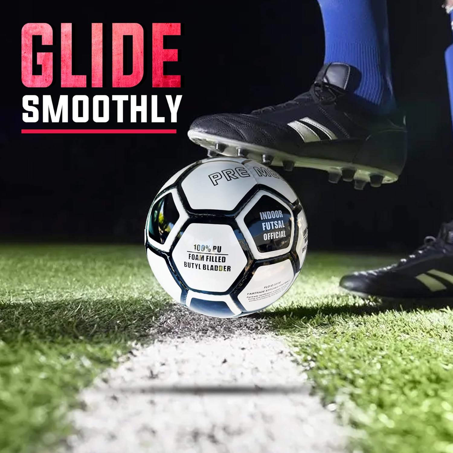 Premeo Sports Premium Training Low Bounce Futsal Ball Great for Indoor-Outdoor Futsal Game Training Soccer Ball for Youth and Kids Durable Practice Ball