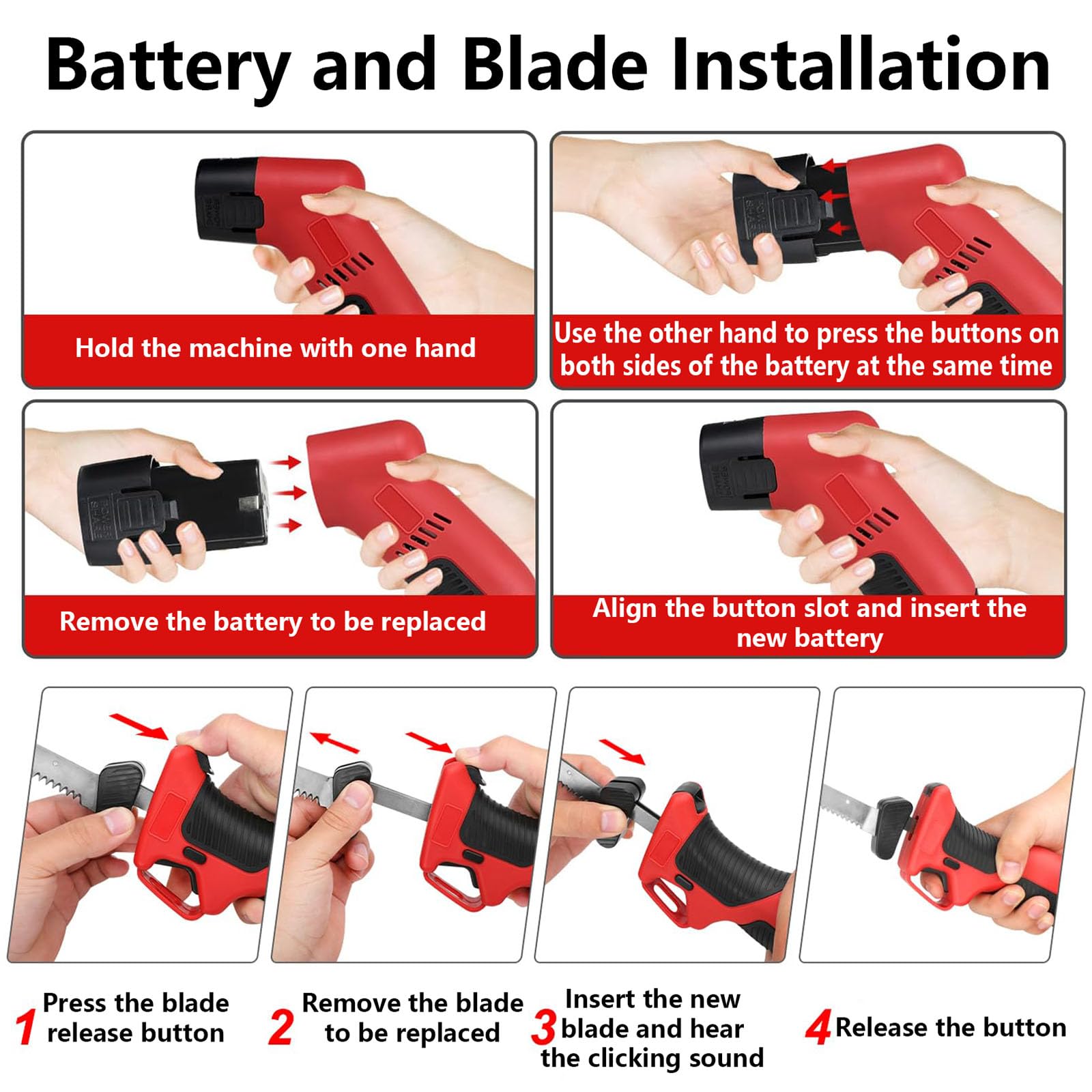 Cuchillo de filete eléctrico, Cuchillo alimentado por batería, Cuchillas alternativas de 12 V Cuchillo de pan serrado con mango antideslizante con 4 cuchillas y 2 baterías para el hogar,picnic