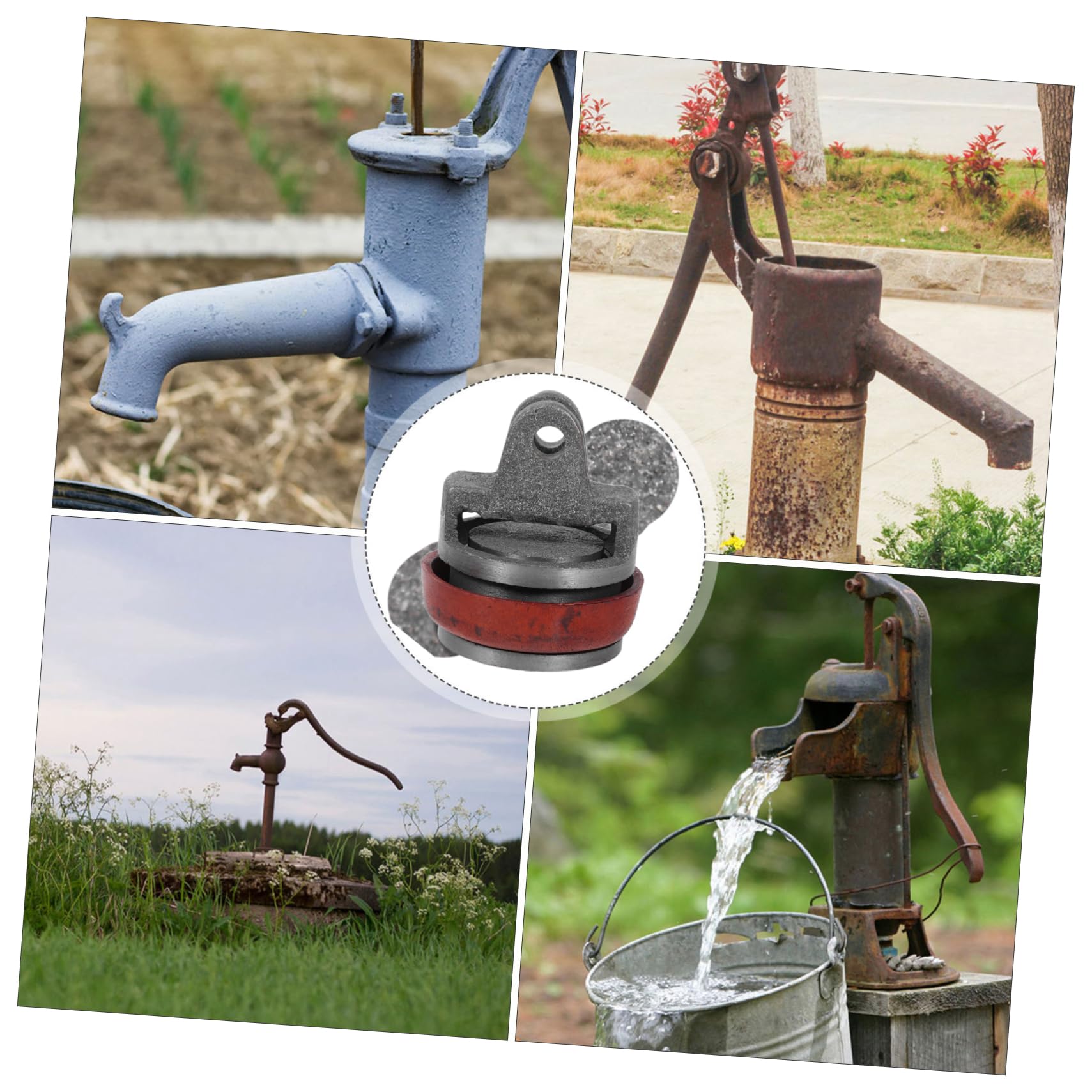 Piezas de Bomba de Agua Manual para Pozo, Émbolo de Hierro | 1 Juego, Junta de Cuero de Repuesto, Sellado Excelente, Instalación Fácil, para Bombas de Jardín y Mano Color Aleatorio