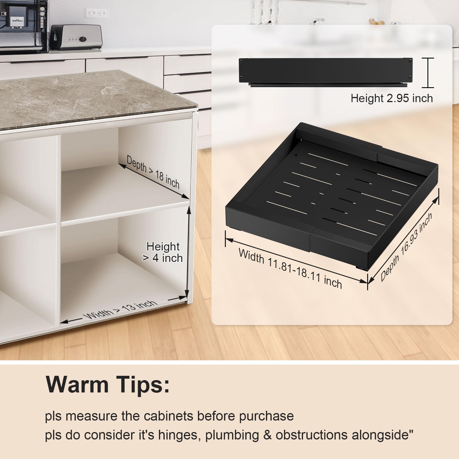 Organizer espandibile per armadietti, confezione da 2 cassetti scorrevoli adesivi per mobili da cucina, dispensa, bagno, cassetti scorrevoli, resistenti, per cucina, confezione da 1