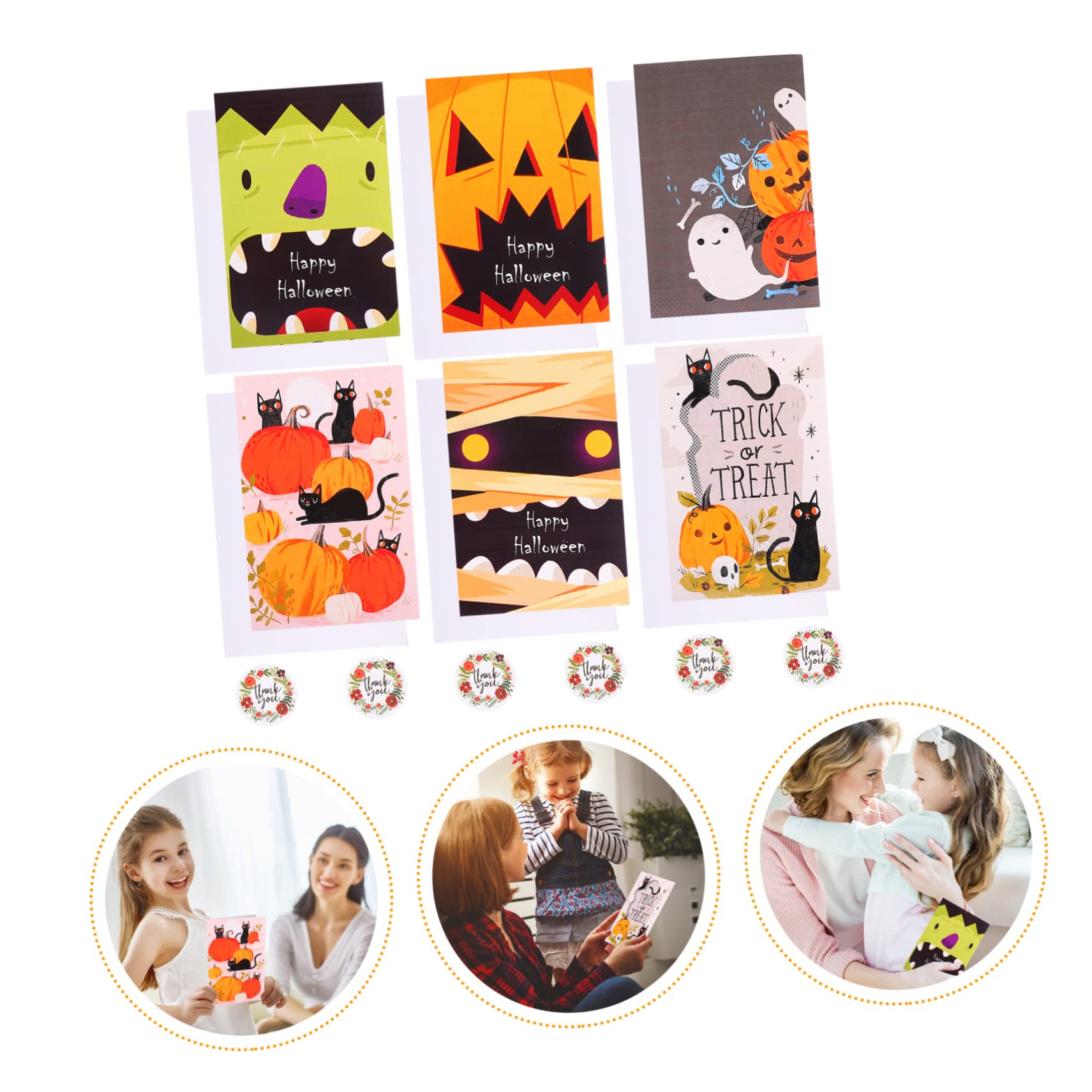 Tofficu 72pezzi Biglietti Per Halloween Con Buste e Adesivi Vuote Per e Halloween