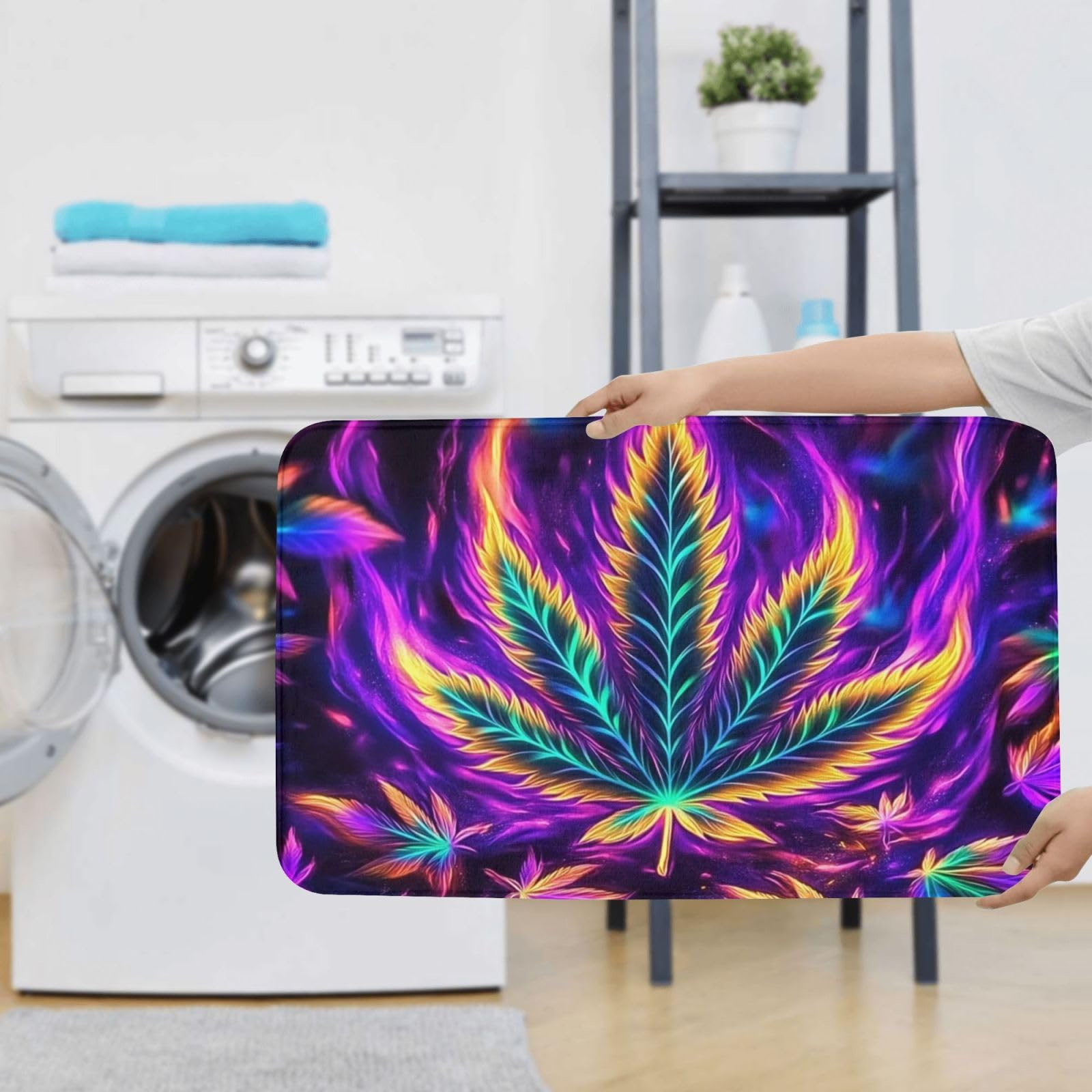 Set di 3 tappeti da bagno a forma di foglia d'acero, morbidi e assorbenti, in memory foam e a forma di U, decorazione per la casa, ad asciugatura rapida