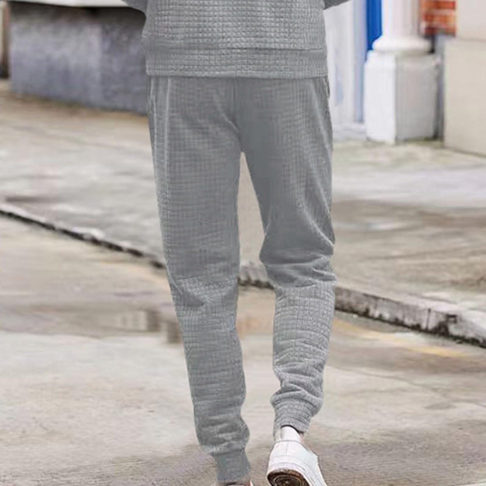 Pantalon de jogging long pour homme avec gaufré, pantalon de sport avec