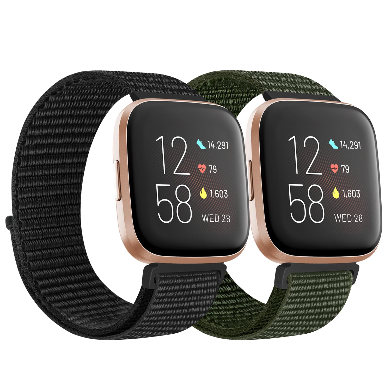 KIBDSNG Nylon Strap Compatible with Fitbit Versa 2 Strap/Versa Lite/SE/Versa Strap