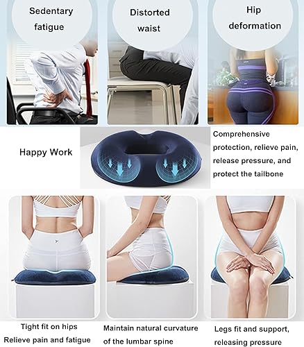 Miniatura 4 de Cojín de asiento de hemorroides para silla de oficina, cojín de espuma viscoelástica de alta calidad, cojín de ventilación para mujeres embarazadas,