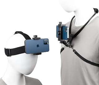 Phone POV Mount Head Strap Neck Holder Chest Harness Mounted for iPhone 14 13 12 11 Pro Max SE Samsung Galaxy S22 Ultra S21 GoPro Hero 11 10 9 8 Action Camera