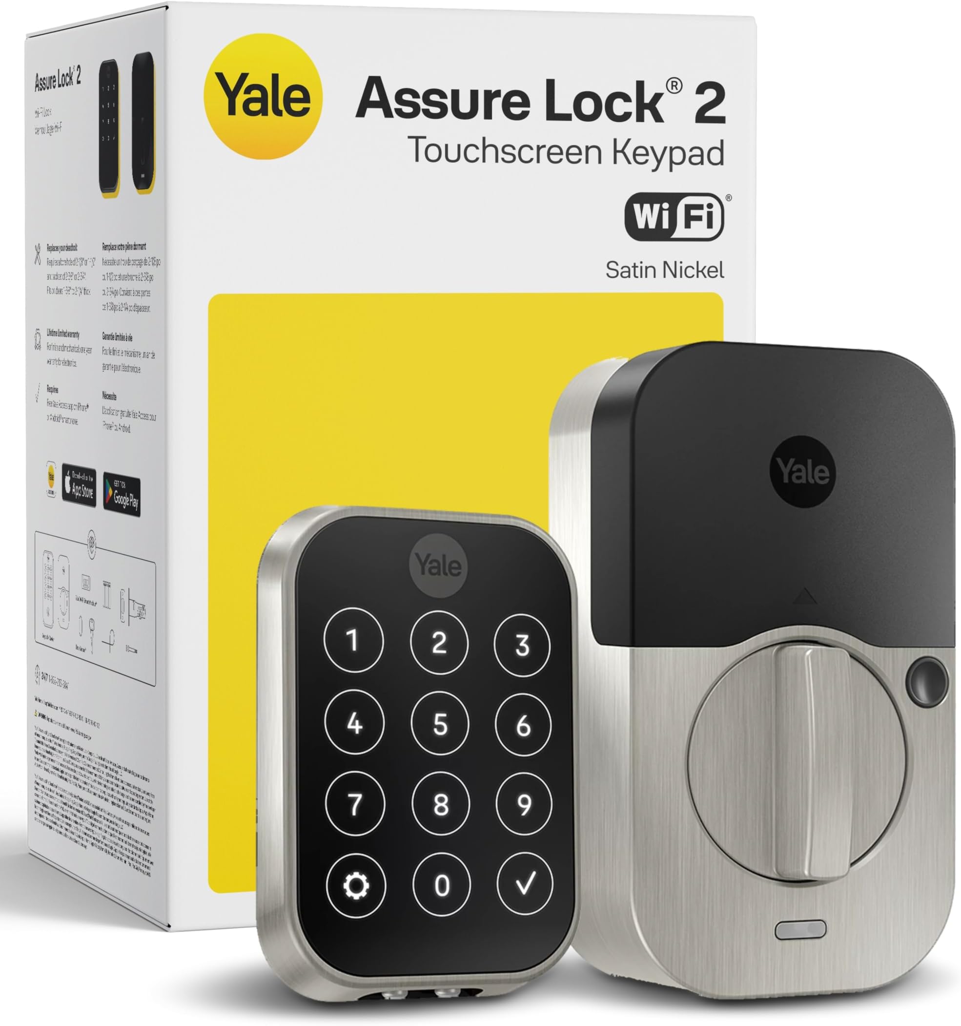 Yale YRD450-WF1-619 Assure Lock 2 with Wi-Fi Smart, Satin Nickel