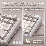 YUNZII B98 PRO QMK/VIA Clavier de jeu mécanique sans fil, 96% Mise en page avec Numpad et Mignon chat Knob, BT/2.4G/USB-C, joint d'échange à chaud préludé, RGB pour Win/Mac (Beige, Commutateur linéaire Candy)