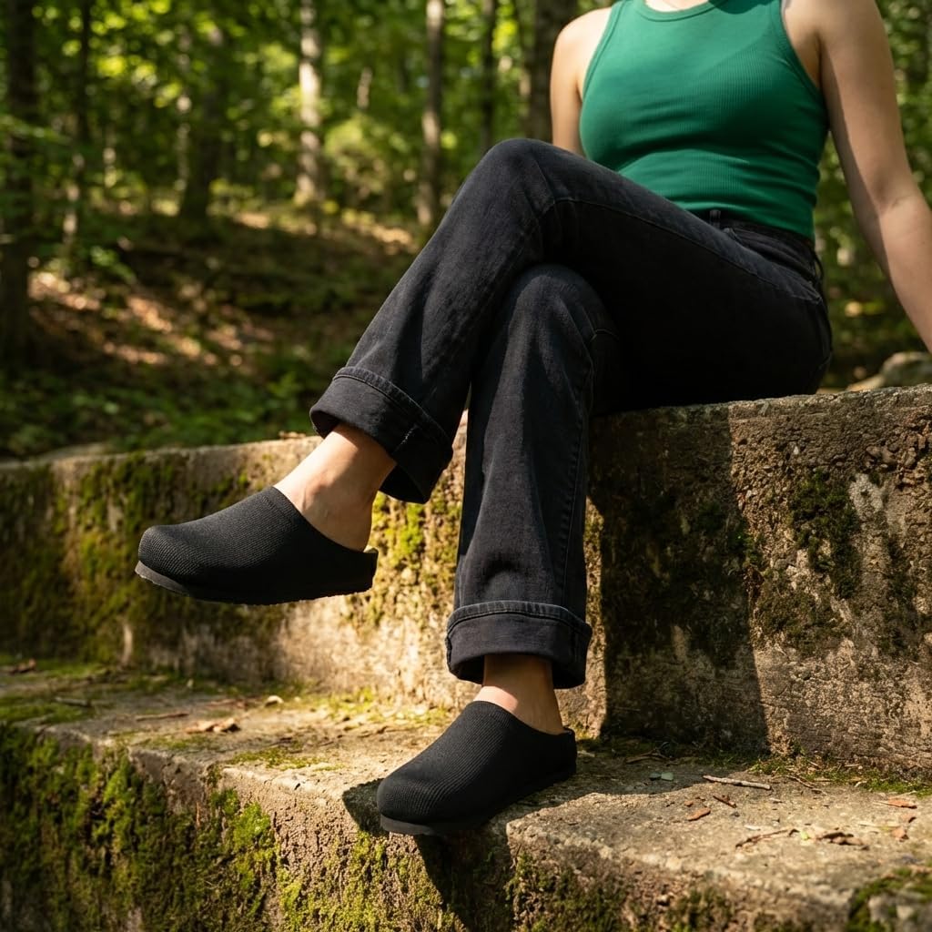 CUSHIONAIRE Women's Sils Knit Cork Footbed Clog with +Comfort